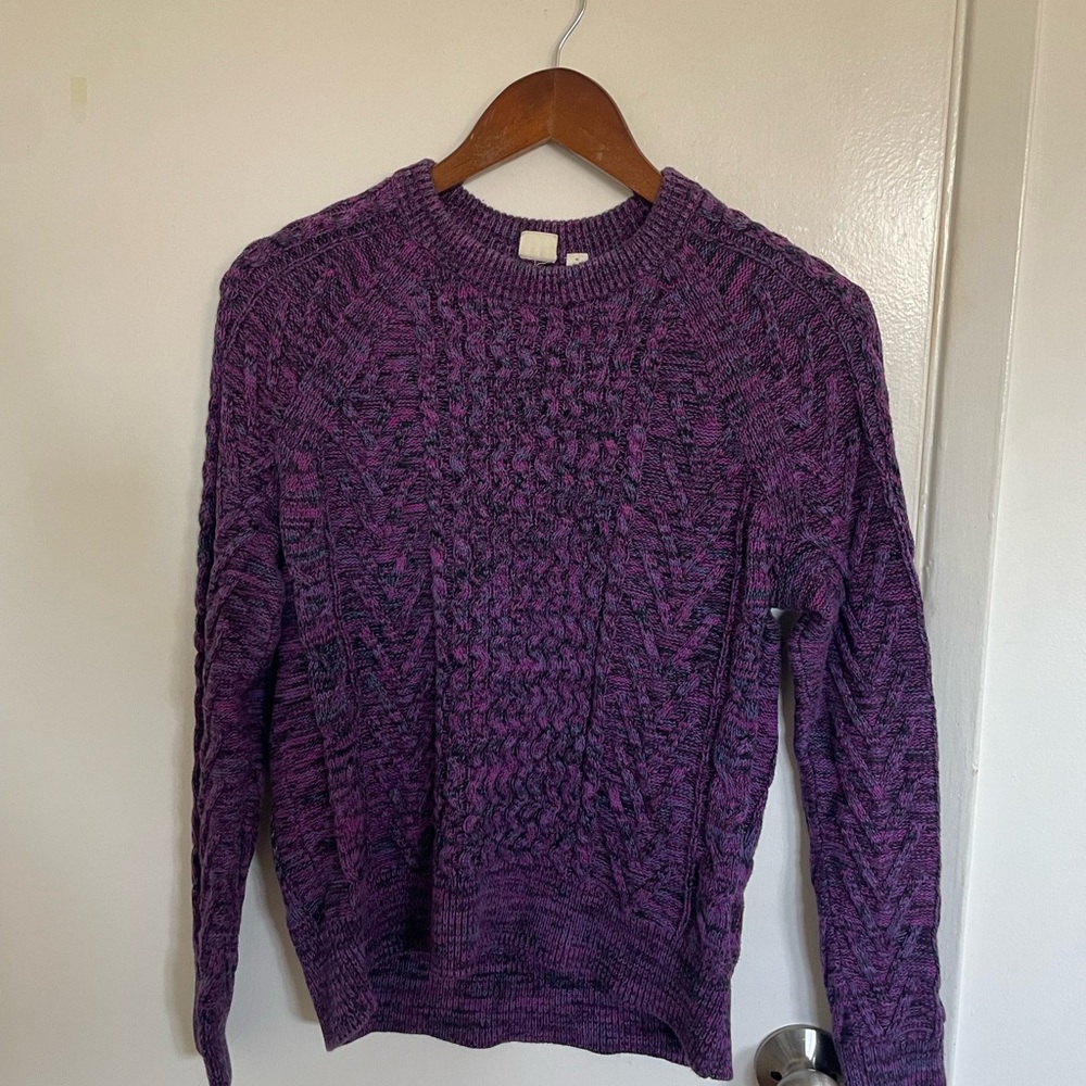 Purple Cable Knit Sweater